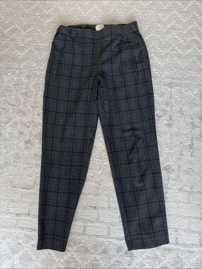 Aritzia Wilfred Grey and Blue Plaid Work Pants